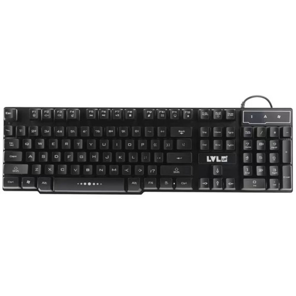 NEW LVLUP LU734 PRO RGB Gaming Keyboard USB Wired Mechanical Feel Black